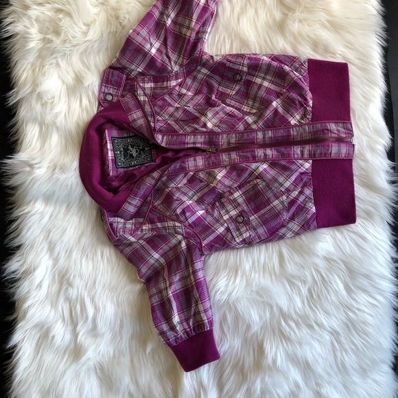 Purple plaid Zip up jacket - Picture 5 of 8